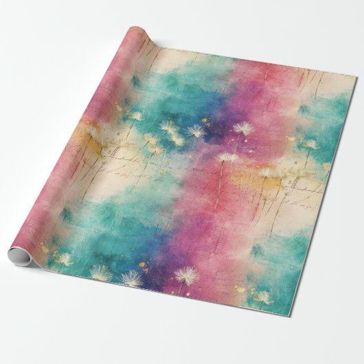 Oude Paardenbloem Abstract Patroon (4) Cadeaupapier (Uitgerold)