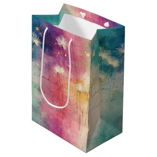 Oude Paardenbloem Abstract Patroon (4) Medium Cadeauzakje (Voorkant Gekanteld)
