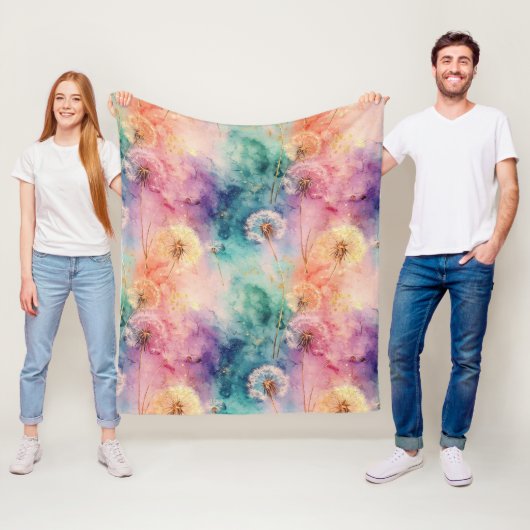 Oude Paardenbloem Abstract Patroon (5) Fleece Deken (In situ)