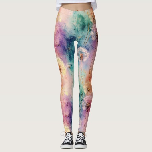 Oude Paardenbloem Abstract Patroon (5) Leggings (Voorkant)