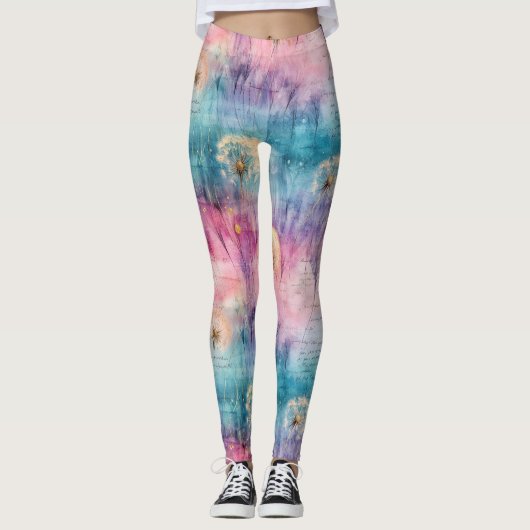 Oude Paardenbloem Abstract Patroon (6) Leggings (Voorkant)
