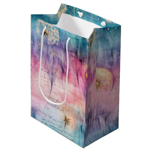 Oude Paardenbloem Abstract Patroon (6) Medium Cadeauzakje (Voorkant Gekanteld)