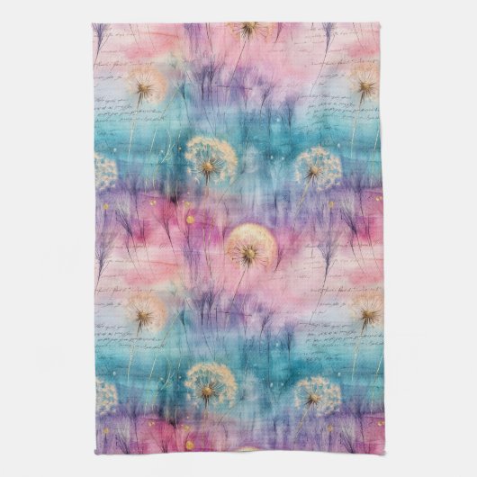 Oude Paardenbloem Abstract Patroon (6) Theedoek (Verticaal)