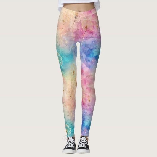 Oude Paardenbloem Abstract Patroon (7) Leggings (Voorkant)