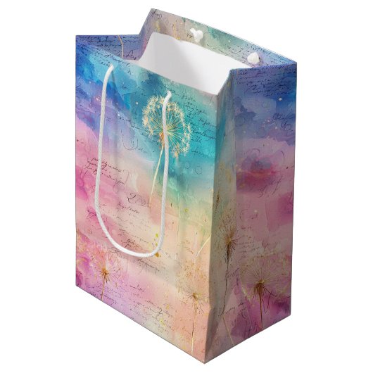 Oude Paardenbloem Abstract Patroon (7) Medium Cadeauzakje (Voorkant Gekanteld)