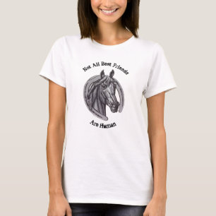 Oude paardenschets Schuur dier beste vrienden T-shirt