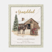 Oude Paardenstal Kerstmis Opa Gezellige Deken (Voorkant)