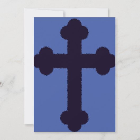 Oude paarse christelijk kruis save the date (Voorkant)