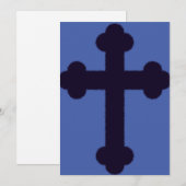Oude paarse christelijk kruis save the date (Voorkant / Achterkant)