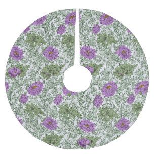 Oude Paarse Mosgroene William Morris Bloemmotief Kerstboom Rok