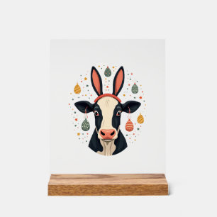 Oude Paas Koe Konijn Oren Cute Boerderij Dier Ei Acryl Bord