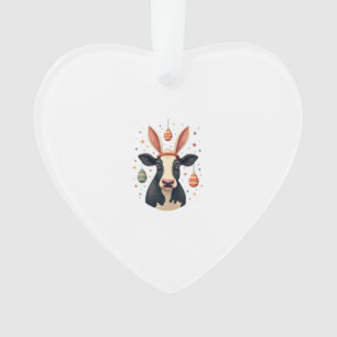 Oude Paas Koe Konijn Oren Cute Boerderij Dier Ei Ornament