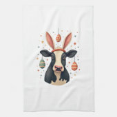 Oude Paas Koe Konijn Oren Cute Boerderij Dier Ei Theedoek (Verticaal)