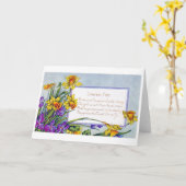 Oude Paas Narcissus Bloem Kaart (Gele Bloem)