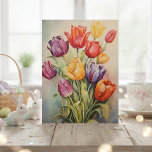 Oude Paas Tulpen Bloem Briefkaart<br><div class="desc">Dit ontwerp is gemaakt met digitale kunst. Het kan worden gepersonaliseerd door op de knop "aanpassen" te klikken en de kleur te wijzigen en een naam,  initialen of uw favoriete woorden toe te voegen.</div>