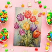 Oude Paas Tulpen Bloem Briefkaart