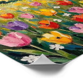 Oude Paas Tulpenveld Lente Kunst Poster (Hoek)