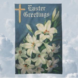 Oude Paasbloemen, Witte Victoriaanse Lelies Theedoek