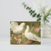Oude Paasduiven en Roze Rozen Briefkaart (Staand voorkant)