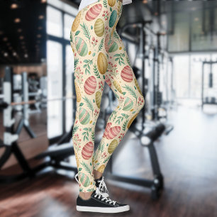 Oude paaseieren met bloemknoppen leggings
