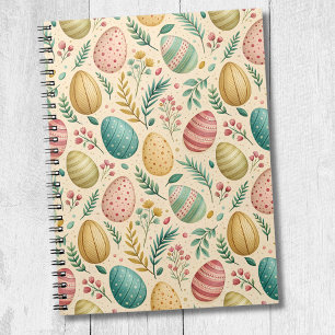 Oude paaseieren met bloemknoppen notitieboek