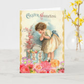 Oude paasgroeten kaart (Gele Bloem)