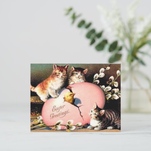 Oude paasgroeten, vakantie ansichtkaart feestdagenkaart (Staand voorkant)