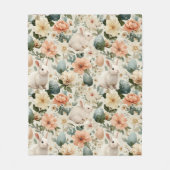 Oude Paashaas Bloemen (10) Fleece Deken (Voorkant)