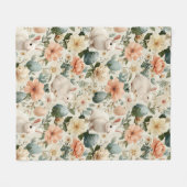Oude Paashaas Bloemen (10) Fleece Deken (Voorkant (Horizontaal))