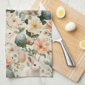 Oude Paashaas Bloemen (10) Theedoek (Quarter Fold)