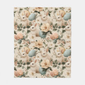 Oude Paashaas Bloemen (1) Fleece Deken (Voorkant)
