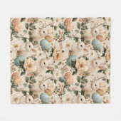 Oude Paashaas Bloemen (1) Fleece Deken (Voorkant (Horizontaal))