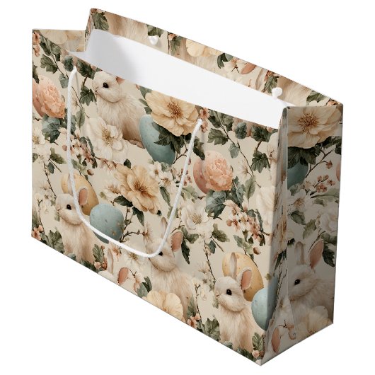 Oude Paashaas Bloemen (1) Groot Cadeauzakje (Voorkant Gekanteld)