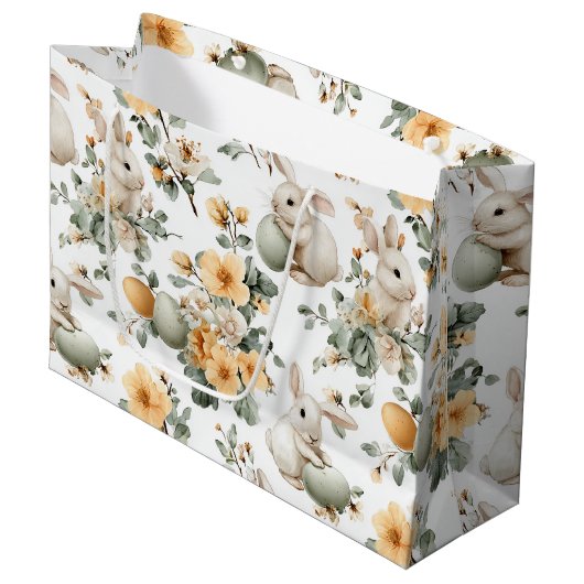 Oude Paashaas Bloemen (2) Groot Cadeauzakje (Voorkant Gekanteld)