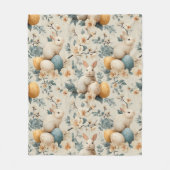 Oude Paashaas Bloemen (3) Fleece Deken (Voorkant)