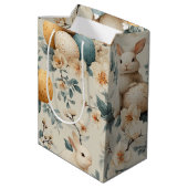 Oude Paashaas Bloemen (3) Medium Cadeauzakje (Achterkant Gekanteld)
