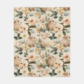 Oude Paashaas Bloemen (4) Fleece Deken (Voorkant)
