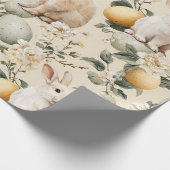 Oude Paashaas Bloemen (5) Cadeaupapier (Hoek)