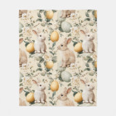 Oude Paashaas Bloemen (5) Fleece Deken (Voorkant)