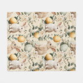 Oude Paashaas Bloemen (5) Fleece Deken (Voorkant (Horizontaal))