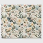 Oude Paashaas Bloemen (6) Cadeaupapier (Vlak)
