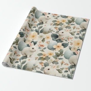 Oude Paashaas Bloemen (6) Cadeaupapier