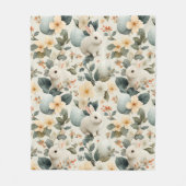 Oude Paashaas Bloemen (6) Fleece Deken (Voorkant)