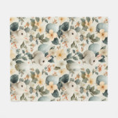 Oude Paashaas Bloemen (6) Fleece Deken (Voorkant (Horizontaal))