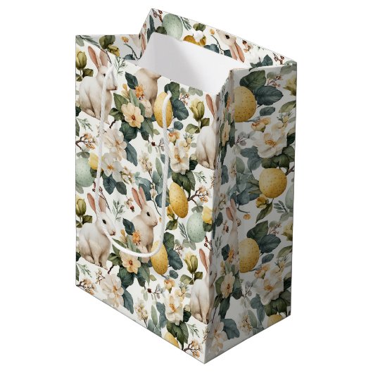 Oude Paashaas Bloemen (7) Medium Cadeauzakje (Voorkant Gekanteld)