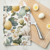 Oude Paashaas Bloemen (7) Theedoek (Quarter Fold)