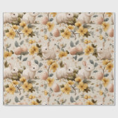 Oude Paashaas Bloemen (8) Cadeaupapier (Vlak)
