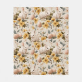 Oude Paashaas Bloemen (8) Fleece Deken (Voorkant)