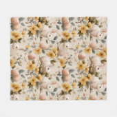 Oude Paashaas Bloemen (8) Fleece Deken (Voorkant (Horizontaal))