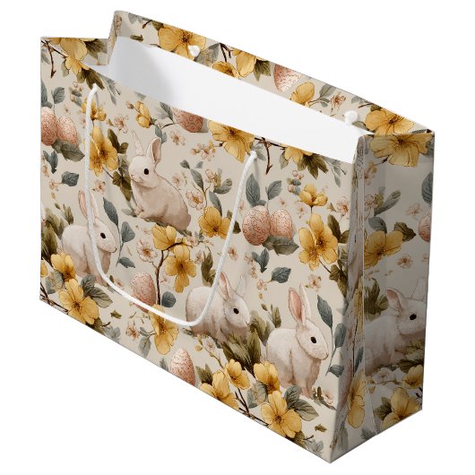 Oude Paashaas Bloemen (8) Groot Cadeauzakje (Voorkant Gekanteld)